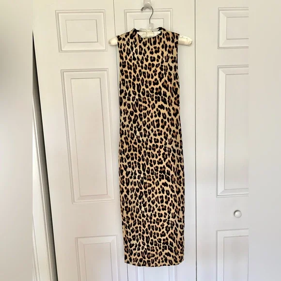 Alice + Olivia Delora Leopard Sleeveless Bodycon Dress NWT - Picture 5 of 8